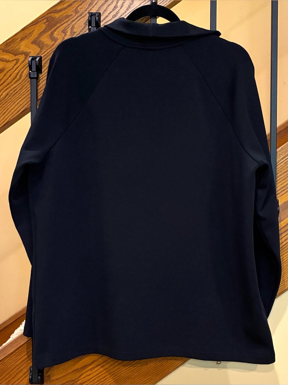 banana republic Jacket Asymmetrical Mock Neck 2way Zip Black SZ. Large NWOT - Picture 2 of 16